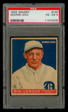 1933 Goudey George Uhle #100